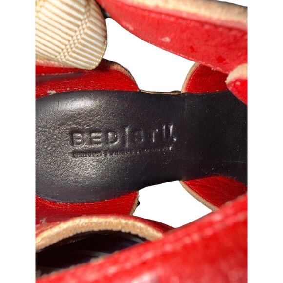 BedStu Leather Strappy Wooden Wedge Sandals With Buckle & Zip Closure 8 1/2 NWT - Picture 6 of 9